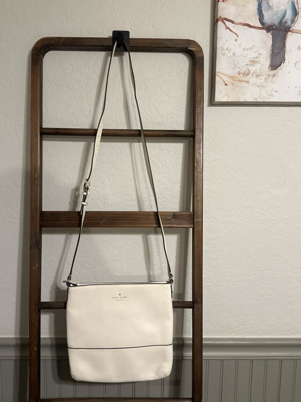 kate spade Cream Pebbled Leather Crossbody Bag with Adjustable Strap